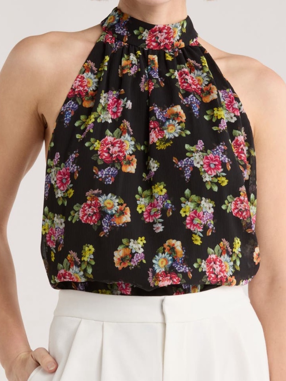 New Alice + Olivia Maris Floral Halter Top Size XS